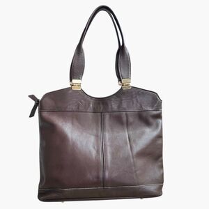 VTG 60s 70s Groskopf’s Brown Leather Top Handle Satchel Bag